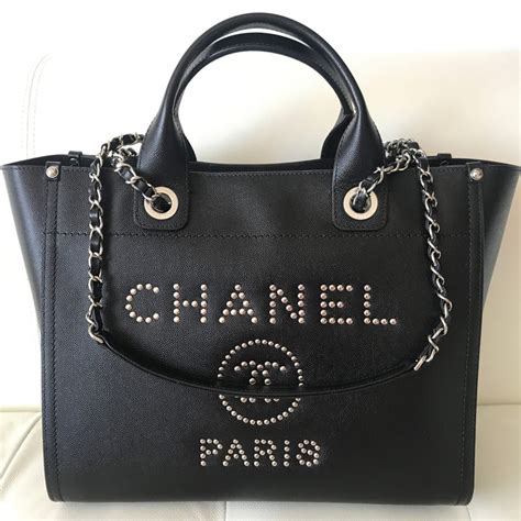 chanel deauville small tote leather|chanel deauville canvas tote bag.